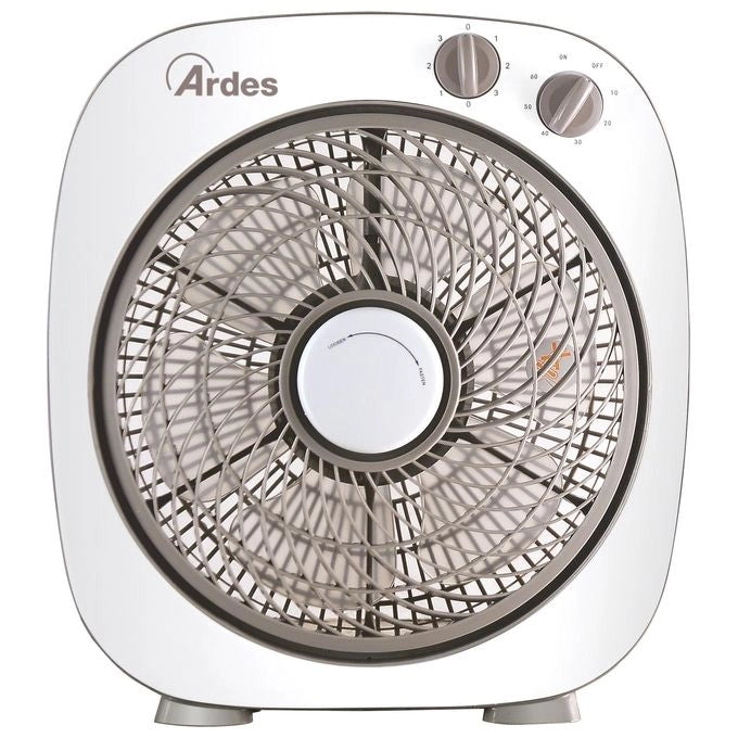 Ardes Floor 26 Ventilatore con 3 Velocita' di Rotazione e Timer Design Rotante in Bianco e Grigio per Comfort Ottimale