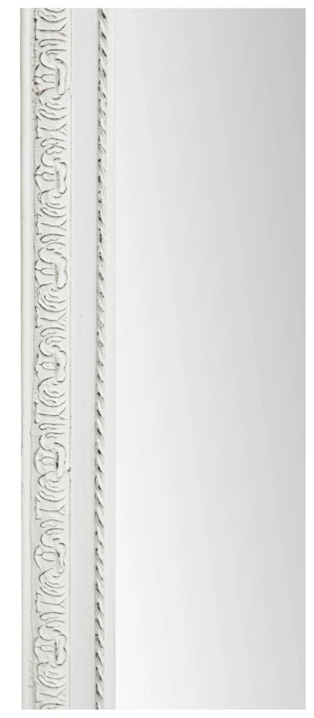 Biscottini Specchio Specchiera da parete e appendere verticale/orizzontale L72xPR4xH180 cm finitura bianca anticata.