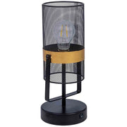 Lampada da tavolo in metallo nero con 1 faretto 12,5x12,5x31h cm
