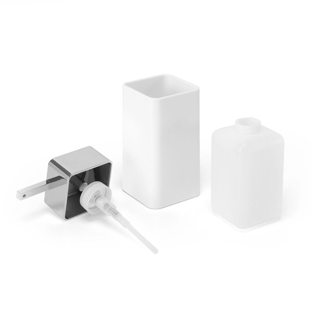 Dispenser sapone bianco e cromo in plastica Star