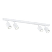 Plafoniera Moderna 4 Luci Faretti Khnum In Acciaio Bianco