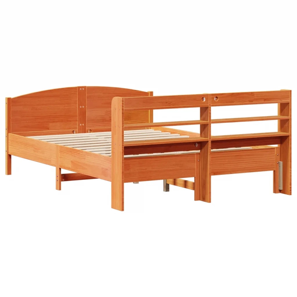 vidaXL Letto senza Materasso Marrone Cera 135x190 cm in Legno di Pino