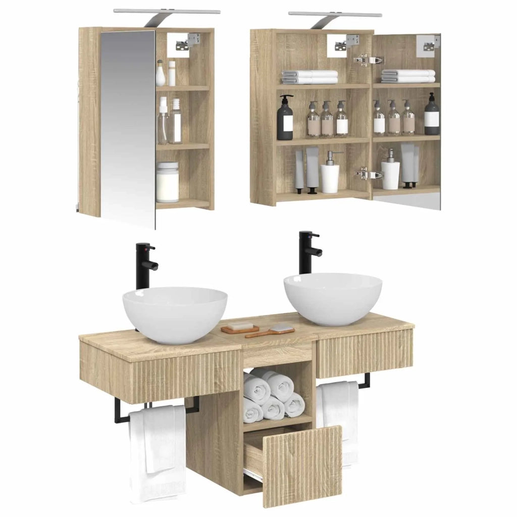 Set di Armadi da Bagno 5 pcs Rovere Sonoma 43 x 16 x 62,5 cm 3406281