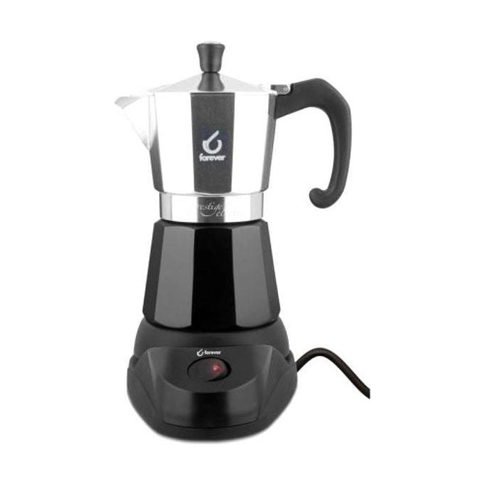 FOREVER 120702 Miss Moka Prestige Electro Caffettiera Elettrica 6 Tazze 480 W Autospegnimento Mantenimento in Caldo Base 360° colore Nero