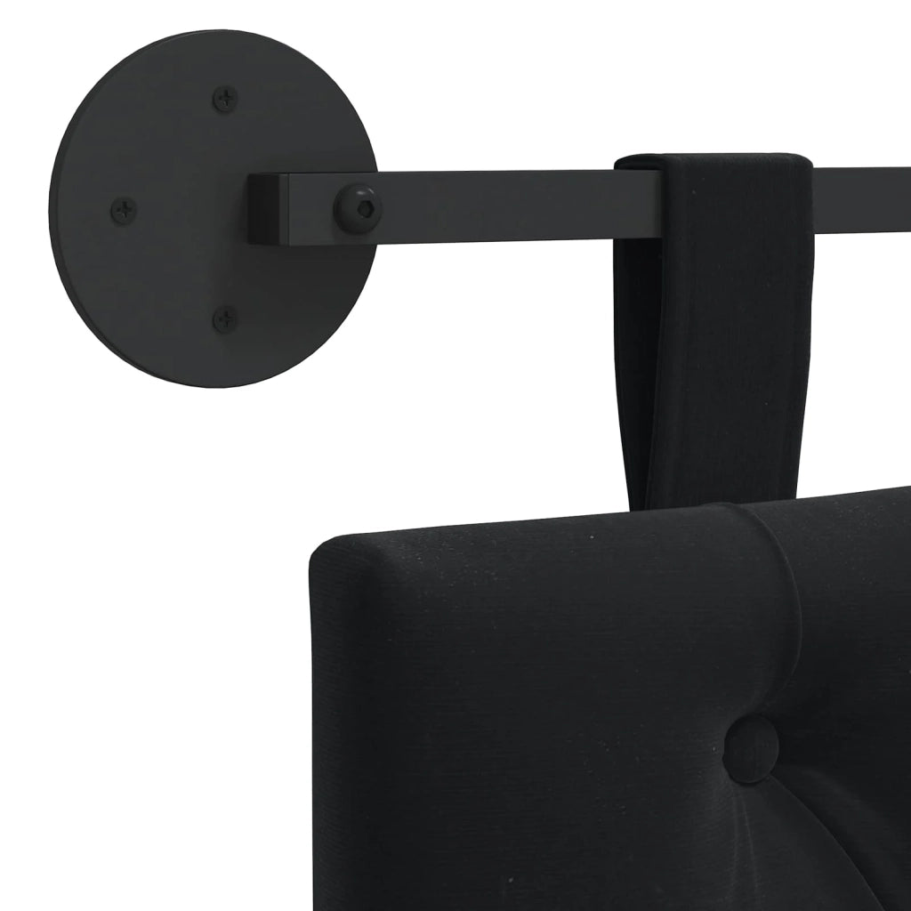 Testiera sospesa Con luce LED Nero Velluto