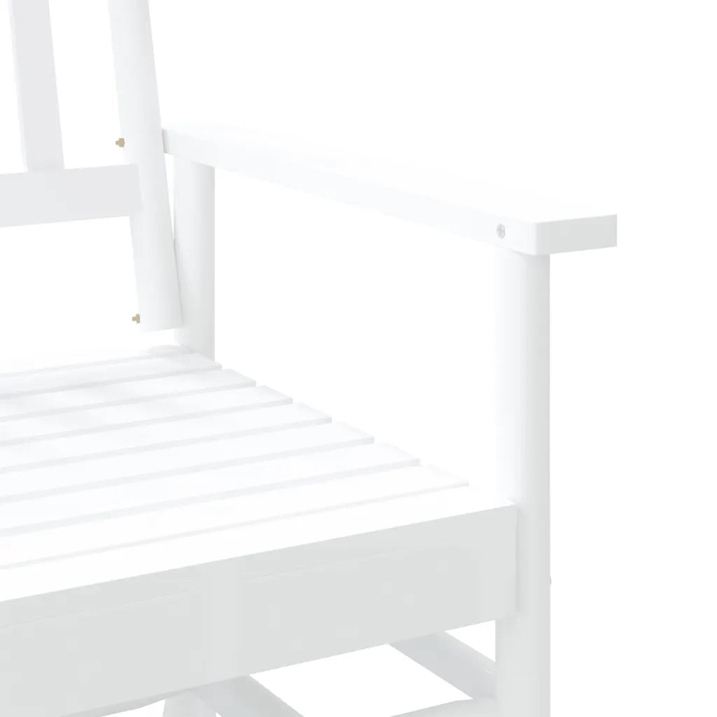 Panca a Dondolo Bianca 118x70x104,5 cm Legno Massello di Pioppo 4008868