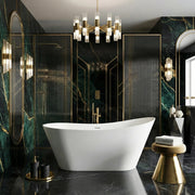 Vasca Da Bagno Freestanding In Acrilico Lusso Slim 170 Copritappo oro spazzolato