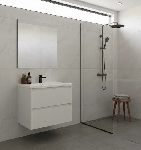 Composizione mobile bagno sospeso con cassetti cm 70 mod. ELEGANCE - Bianco Opaco