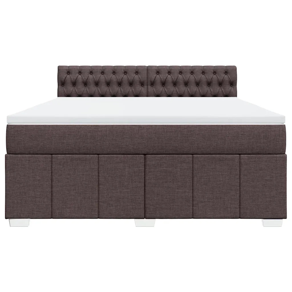 vidaXL Giroletto a Molle con Materasso Marrone Scuro 180x200cm Tessuto