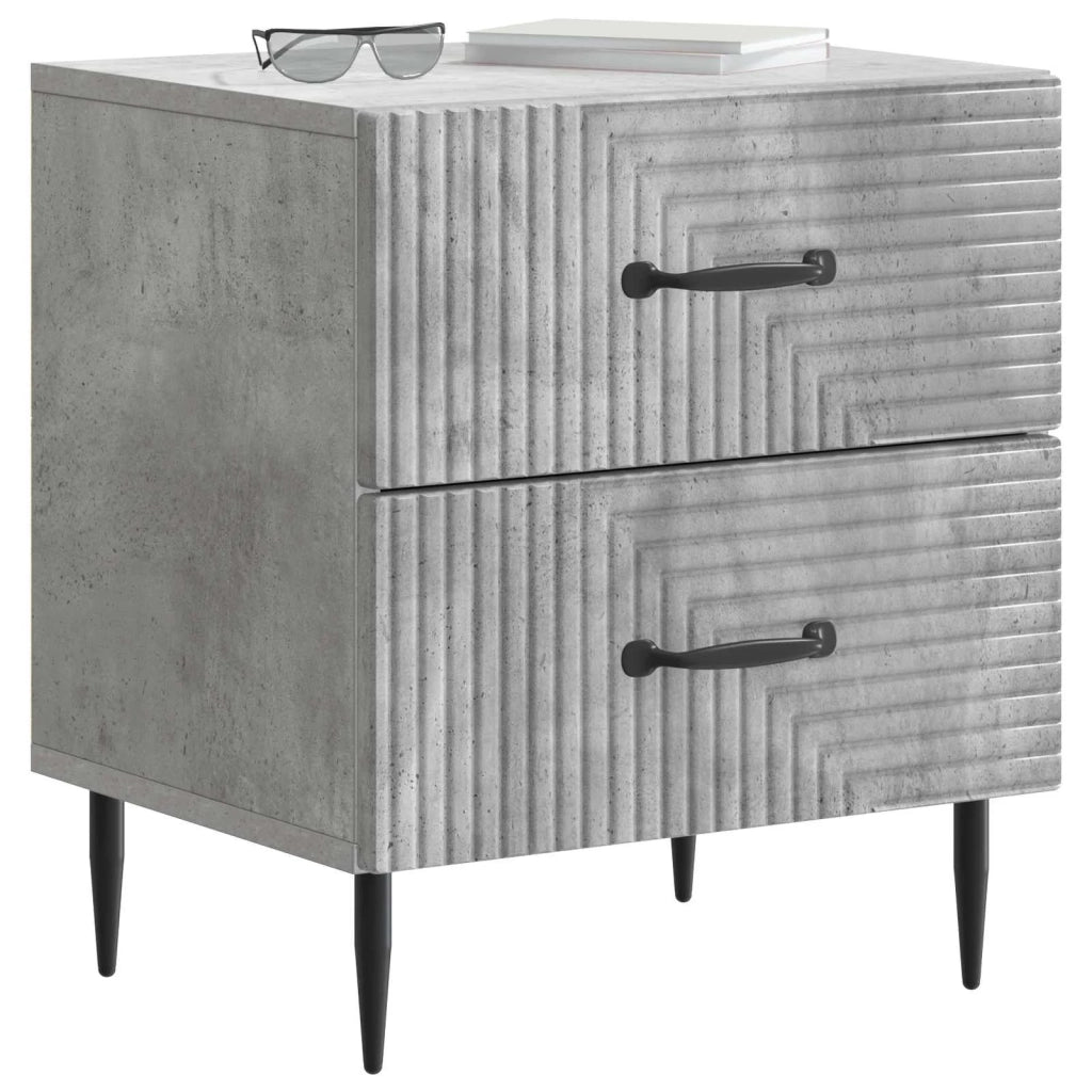 Armadio da Notte 2 pcs Grigio Cemento 43 x 34,5 x 47,5 cm 894762