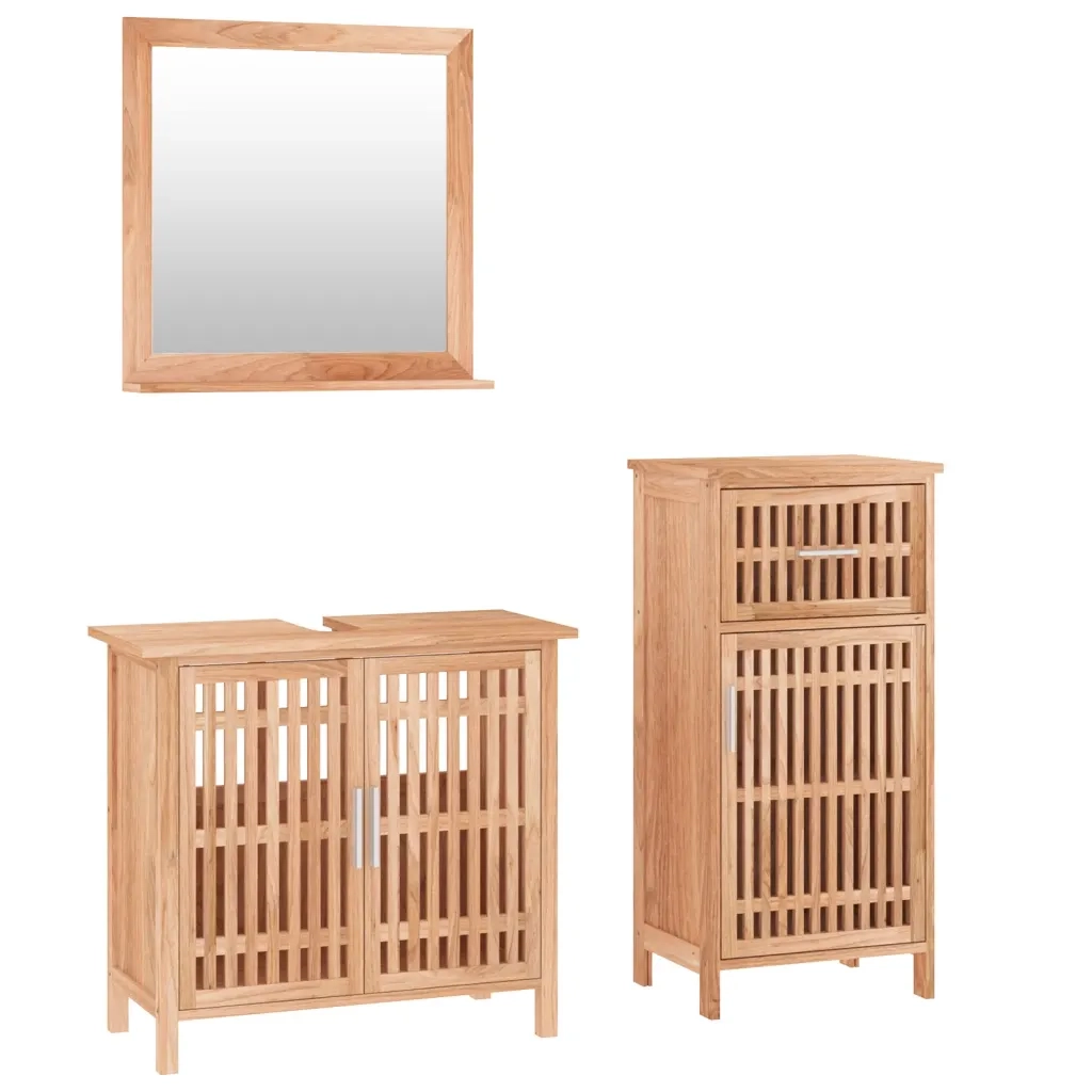 Set Mobili da Bagno 3pz in Legno Massello di Noce 3185784