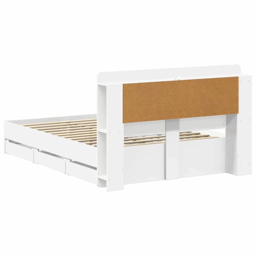 Struttura del letto con stoccaggio e testata Bianco 3434057