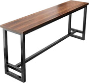 Tavolo Alto Bancone Bar Tavolo Cucina Tavolino Alto e Stretto da Balcone Salvaspazio con Telaio in Metallo per Soggiorno e Sala Da Pranzo Bar Ristorante(Walnut(single),63x15.8x41in)