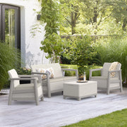 Salottino Outdoor Grafton, set Salotto da Esterno 4 Posti, Beige