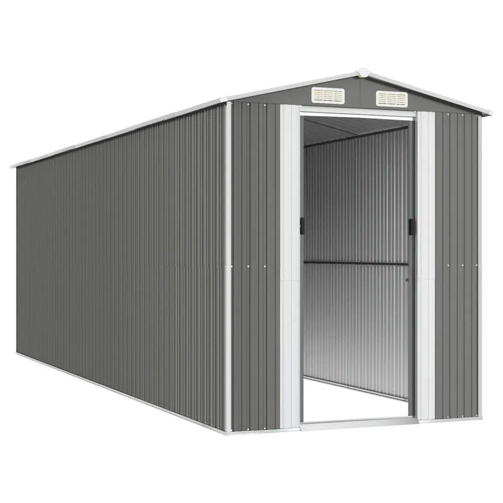 Capanno da Giardino Grigio Chiaro 192x606x223cm Acciaio Zincato 3147443