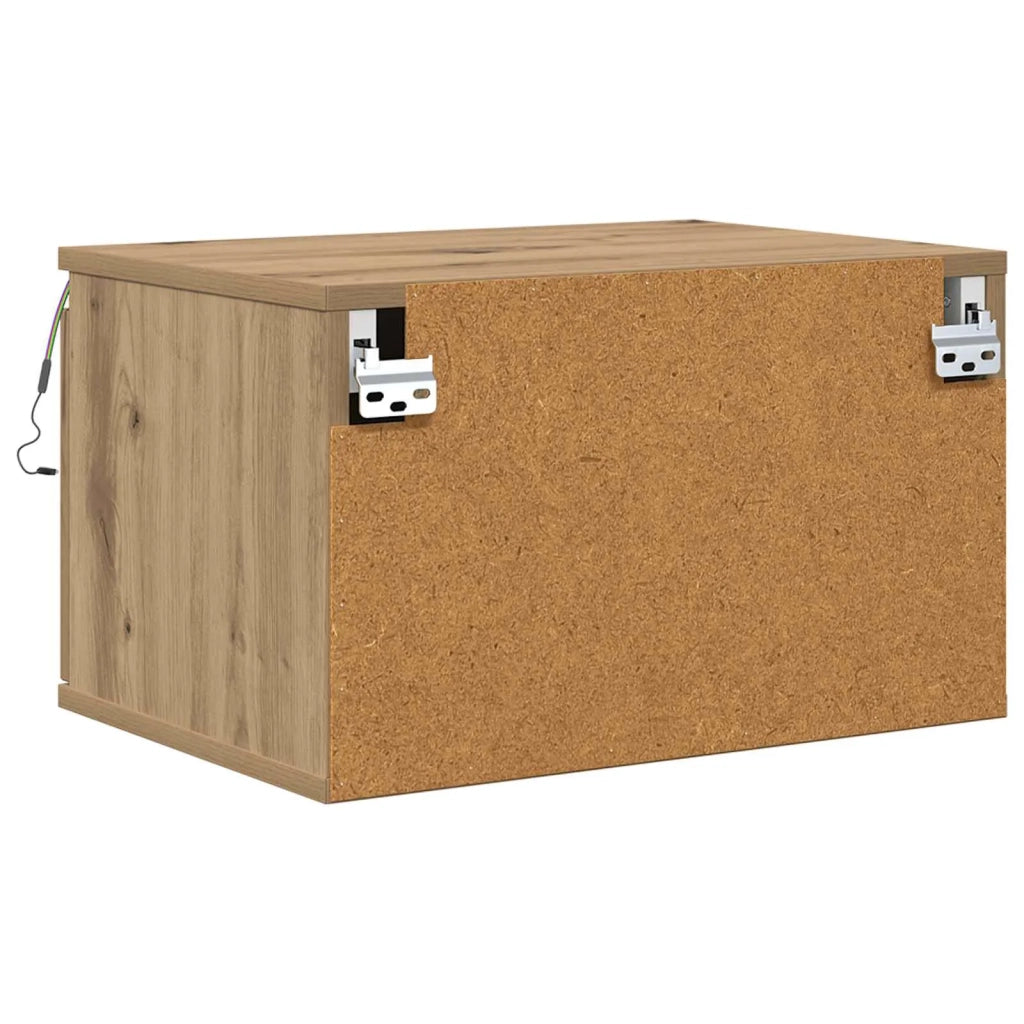Mobiletto da Comodino | Armadio da Notte | Mobiletto da notte a parete con cassetto Rovere artigianale