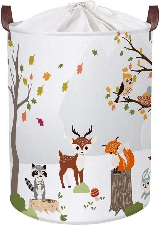 Cassetto di Stoccaggio Animale con Maniglia per Rametti Abbigliamento Giochi per Ragazzi e Ragazze per Camera da Bambino e Bagno, Cervo Cinghiale Orso, 40 * 50 cm