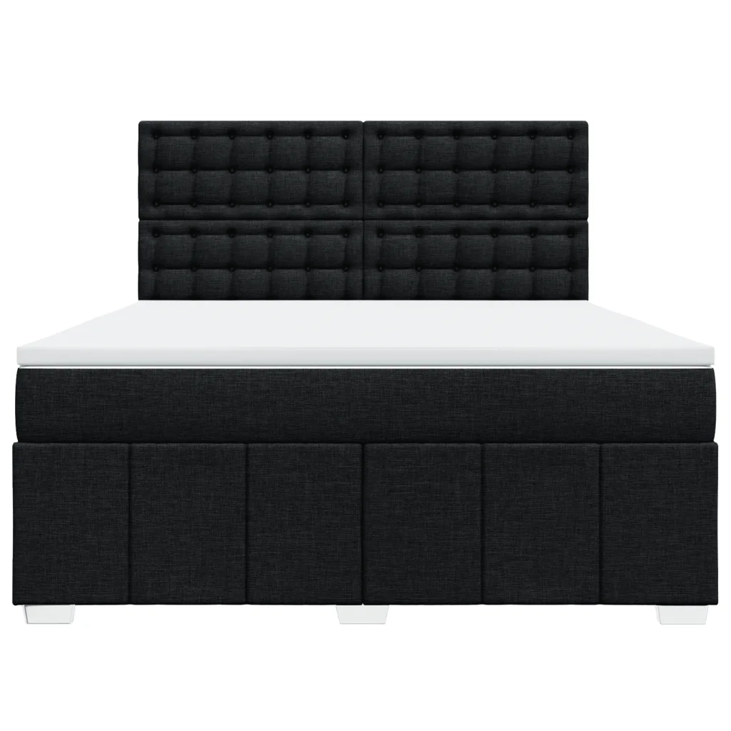 vidaXL Giroletto a Molle con Materasso Nero 180x200 cm in Tessuto