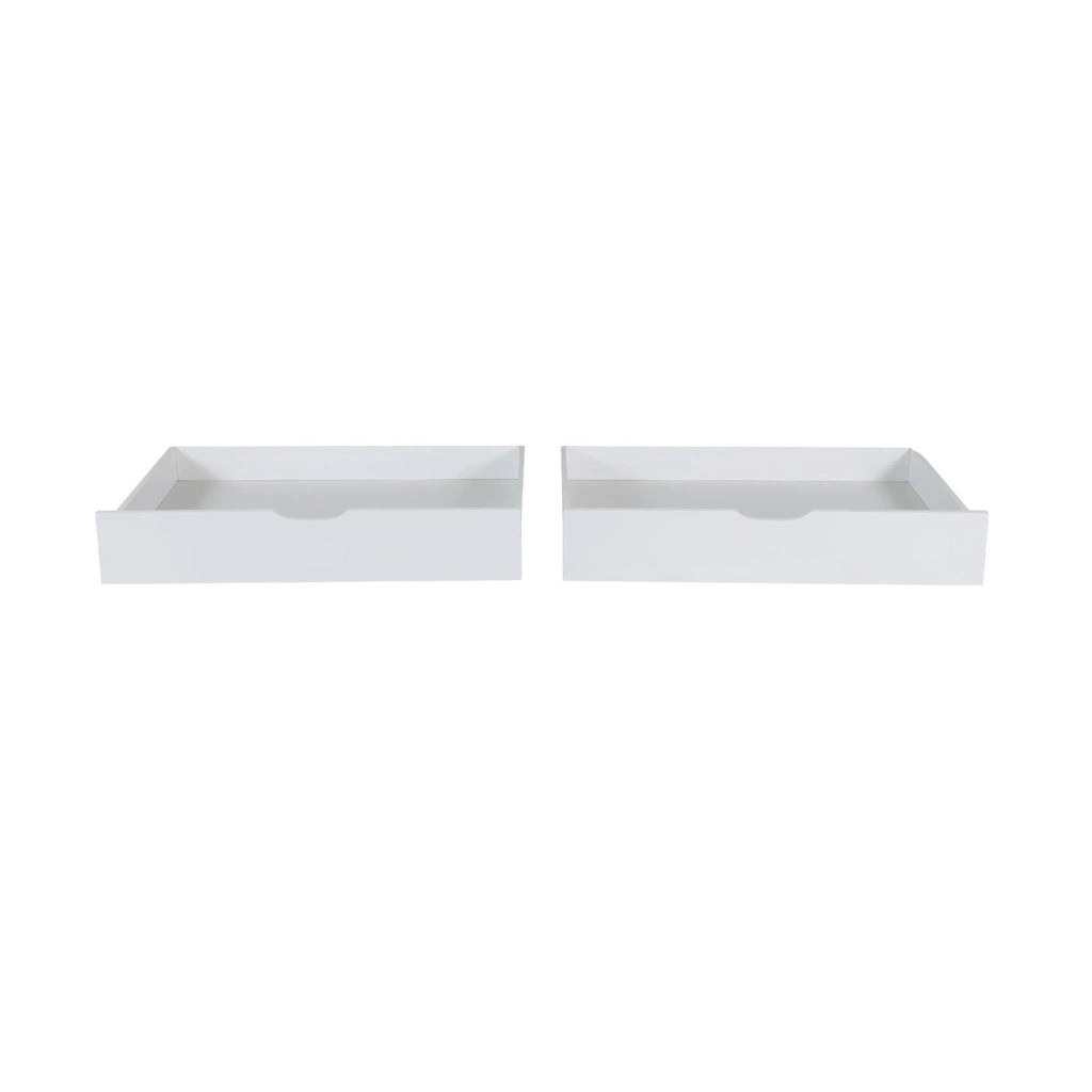 Cassettone letto per bambini roya in legno di pino, set da 2, bianco