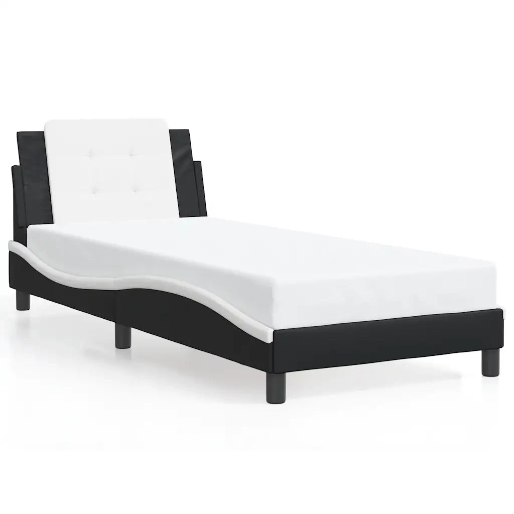 Giroletto senza Materasso Zadar Nero e Bianco 90x200 cm in Similpelle