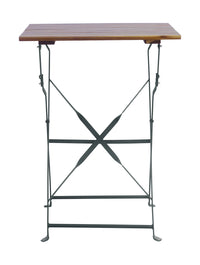 Set Tavolo e 2 Sedie da Giardino Pieghevoli Bistrò in Ferro e Legno di Acacia