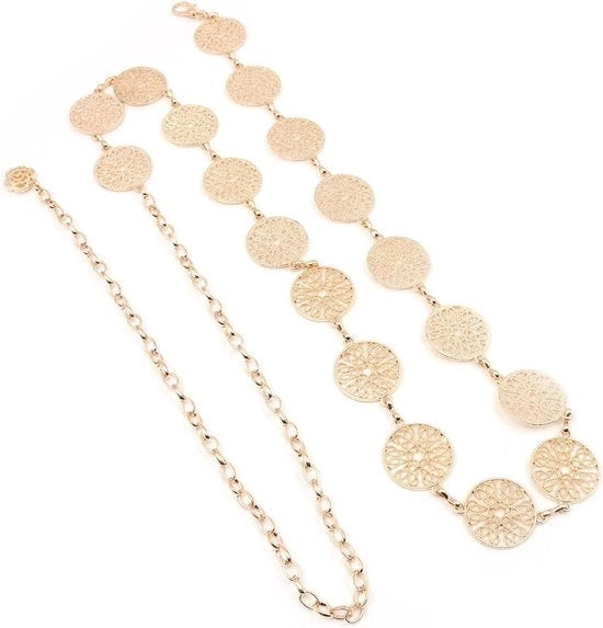 Catena del Corpo Vintage con Rilievo Metallico e Gancio Regolabile per Donne