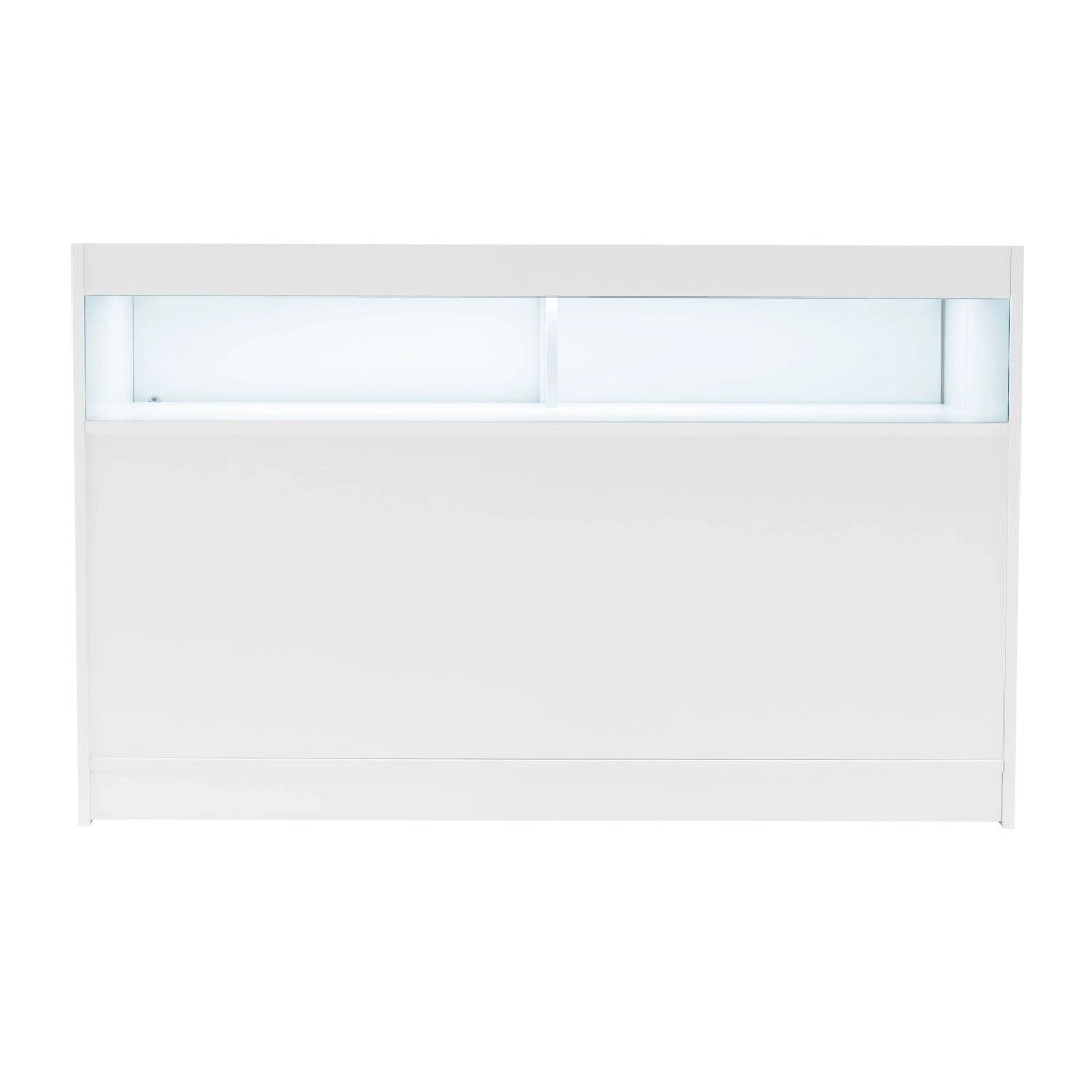 Bancone LED B1500 Bianco con 1 Ripiano a Vista e 2 Ripiani Chiusi