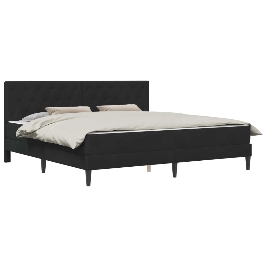 Struttura letto con materasso Nero 180 x 200 cm Velluto 3415070