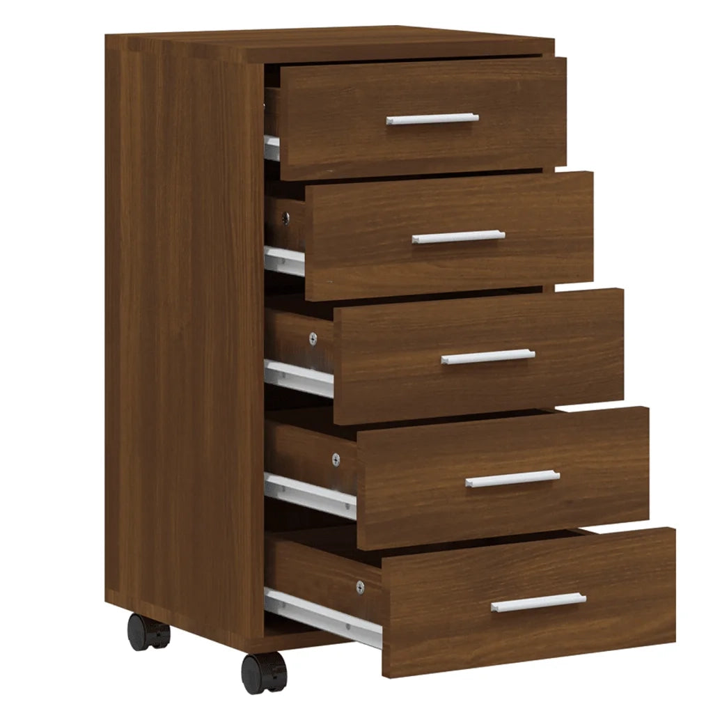 Cassettiera con Ruote rovere marrone in Legno Multistrato cod mxl 44440
