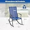 Sedia a Dondolo da Giardino con Braccioli Sdraio da Giardino Ergonomica Poltrona a Giardino Seduta Traspirante per Interno ed Esterno da Campeggio Balcone Terrazza