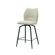 Sedia da bancone girevole CROFT - Tessuto écru - Piedi in metallo nero - Altezza 103 cm - Stile design/industriale