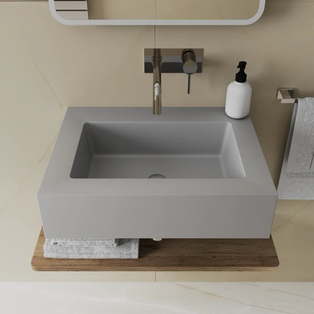 Lavabo sospeso in marmoresina 60cm grigio opaco | Koro