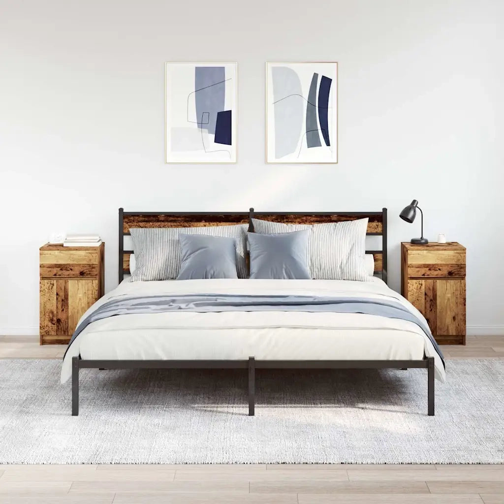Comodini 2 pz Legno Antico 39x35x65 cm in Legno Multistrato 861334