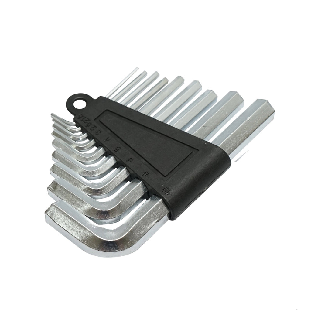 Set di 9 chiavi esagonali da 1,5 a 10 mm in acciaio forgiato e trattato termicamente