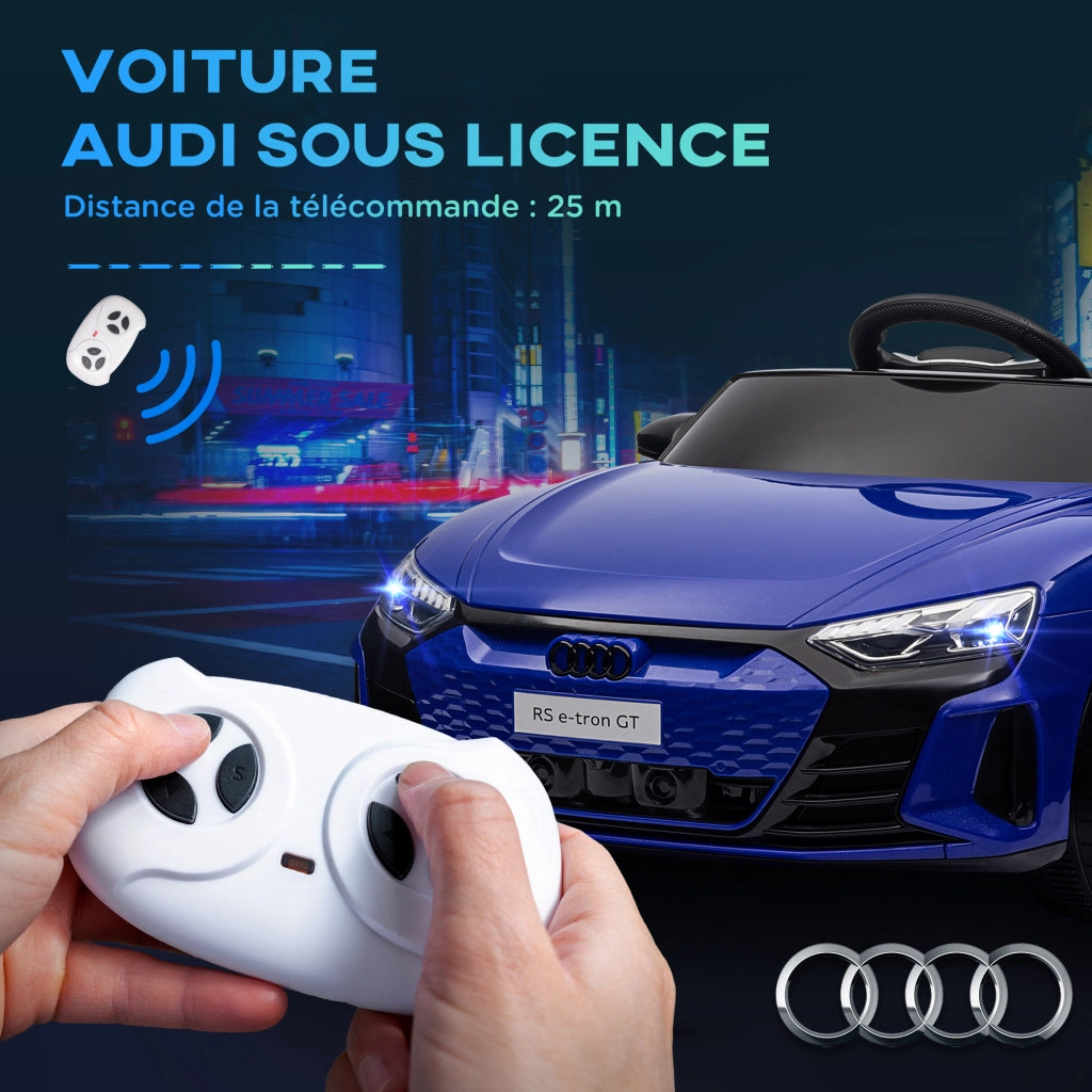 Auto elettrica per bambini 12V Audi RS E-tron GT con radiocomando effetti sonori e luminosi blu