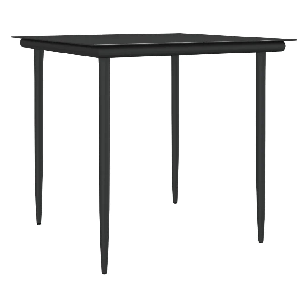 Set Pranzo da Giardino 5pz | Set Salotto da Giardino con Cuscini in Polyrattan e Acciaio