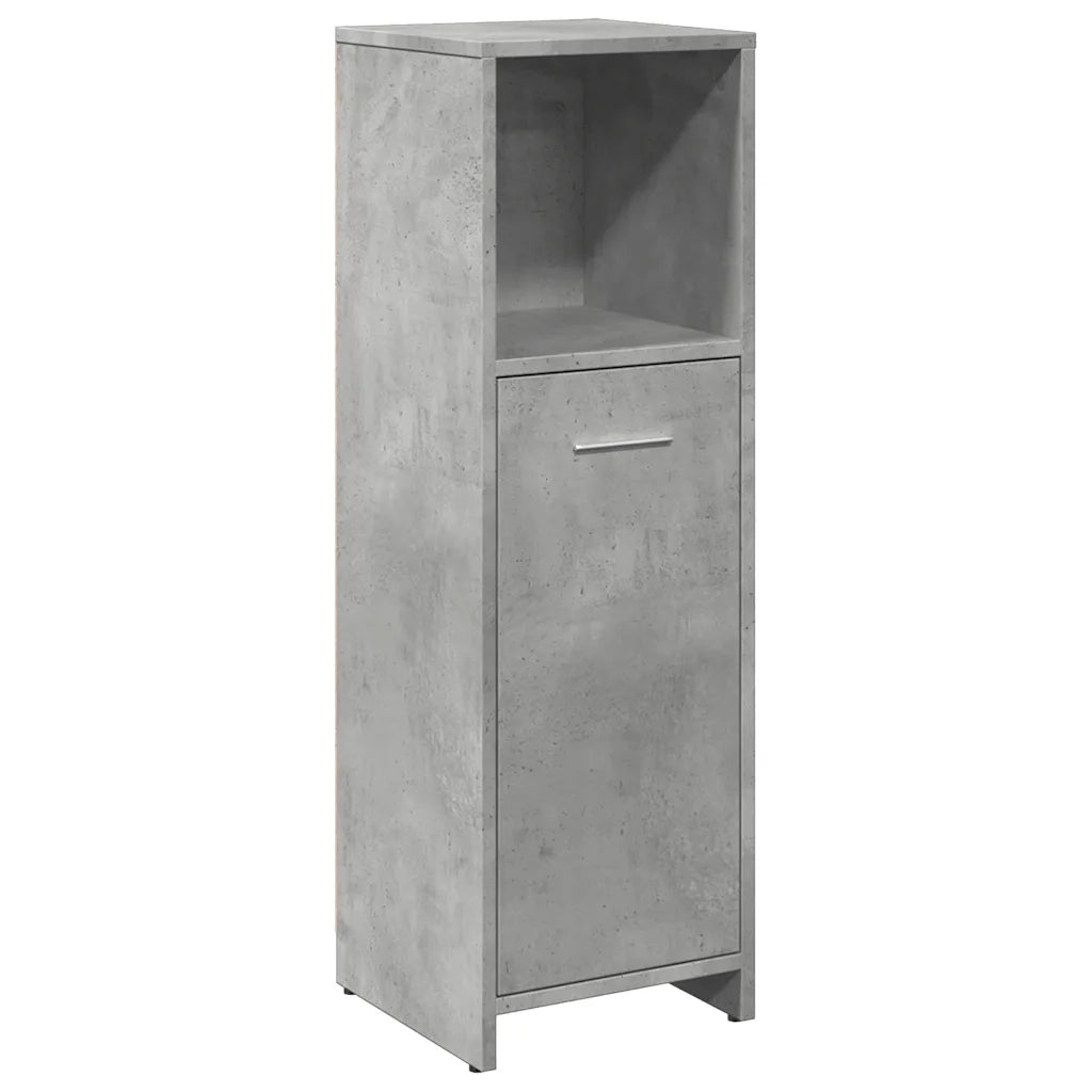 Mobile da Bagno Grigio Cemento 30x30x95 cm in Legno Multistrato
