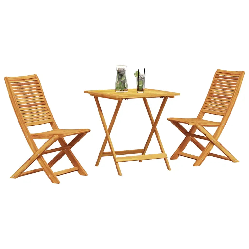 Set Bistro Pieghevole 3 pcs Marrone Legno di Acacia Massello 3375696