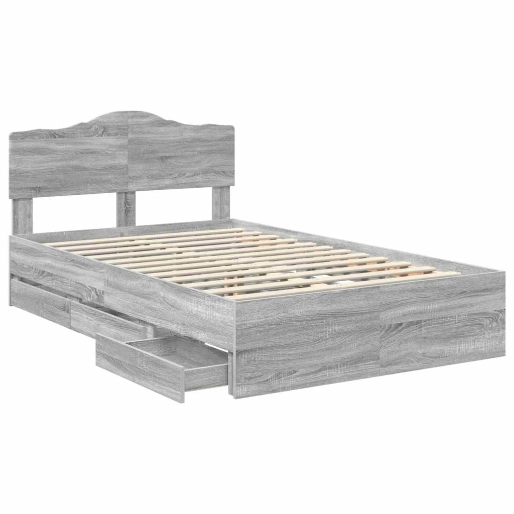 Struttura del letto con cassetto Grigio Sonoma 120 x 190 cm 3413031