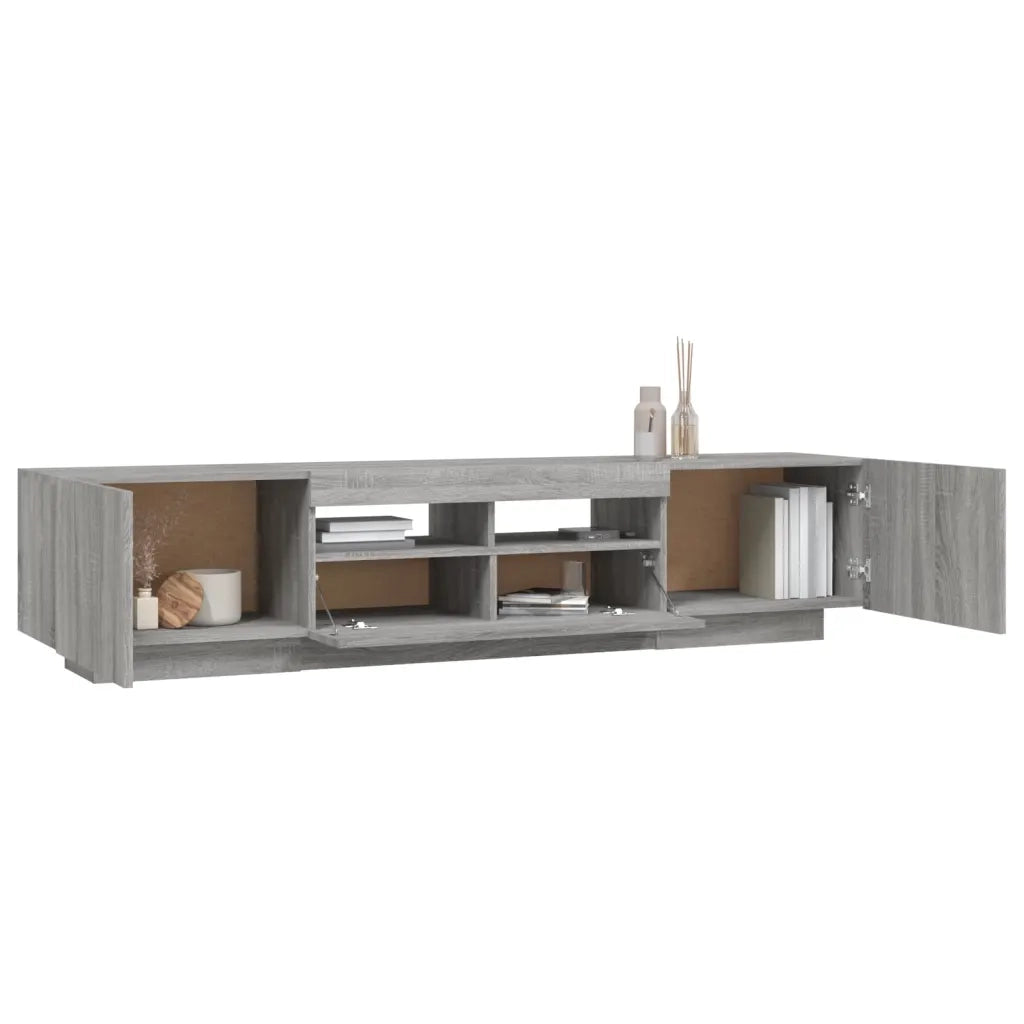 Set Mobili TV 2 pz con Luci LED-Set di 2 Credenza per TV Grigio Sonoma Legno Multistrato 165551