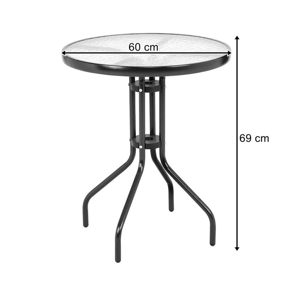 Set da giardino Island con tavolo tondo e 4 sedie Sofia marroni