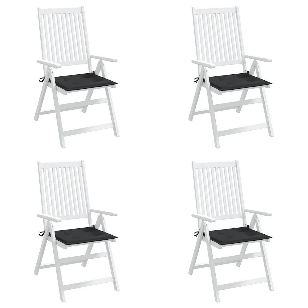 Cuscini per Sedia 4 pz Neri 40x40x4 cm in Tessuto Oxford