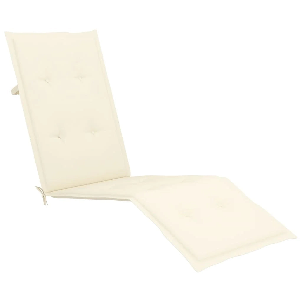 Lettino prendisole sedia a sdraio lettino prendisole letto da giardino mobili da esterno per patio con poggiapiedi e cuscino legno massello di acacia 02_0012584