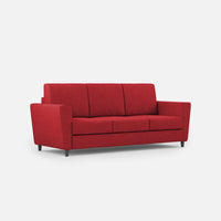 Divano 3 Posti 212x85x85 cm Yasel in Tessuto Rosso