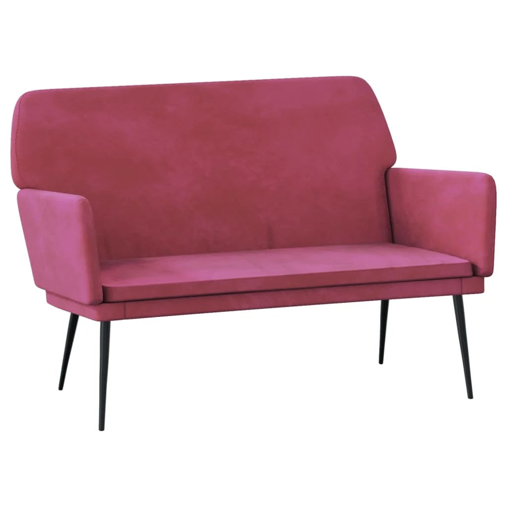 Panca/panca in velluto rosso bordeaux 108 x 79 x 79 cm 02_0010573