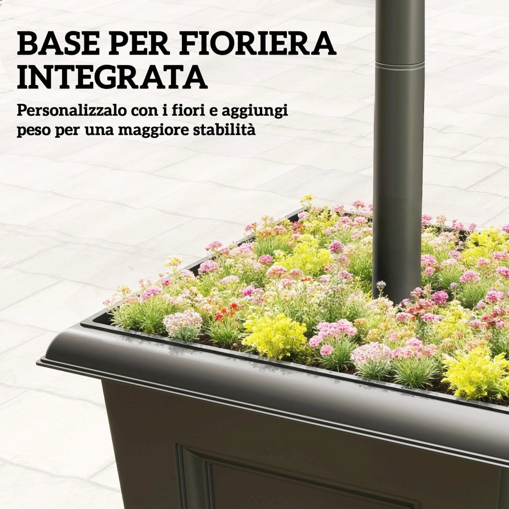 Lampione da Giardino Solare 1.85 m in Acciaio Inox con Altezza Regolabile, IP44 Impermeabile