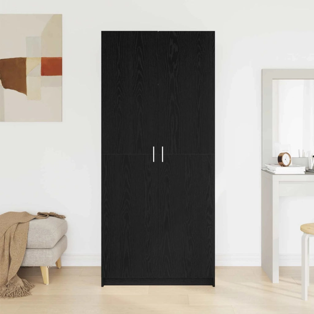 Guardaroba Rovere Nero 80 x 50,5 x 180 cm Legno multistrato 3333855