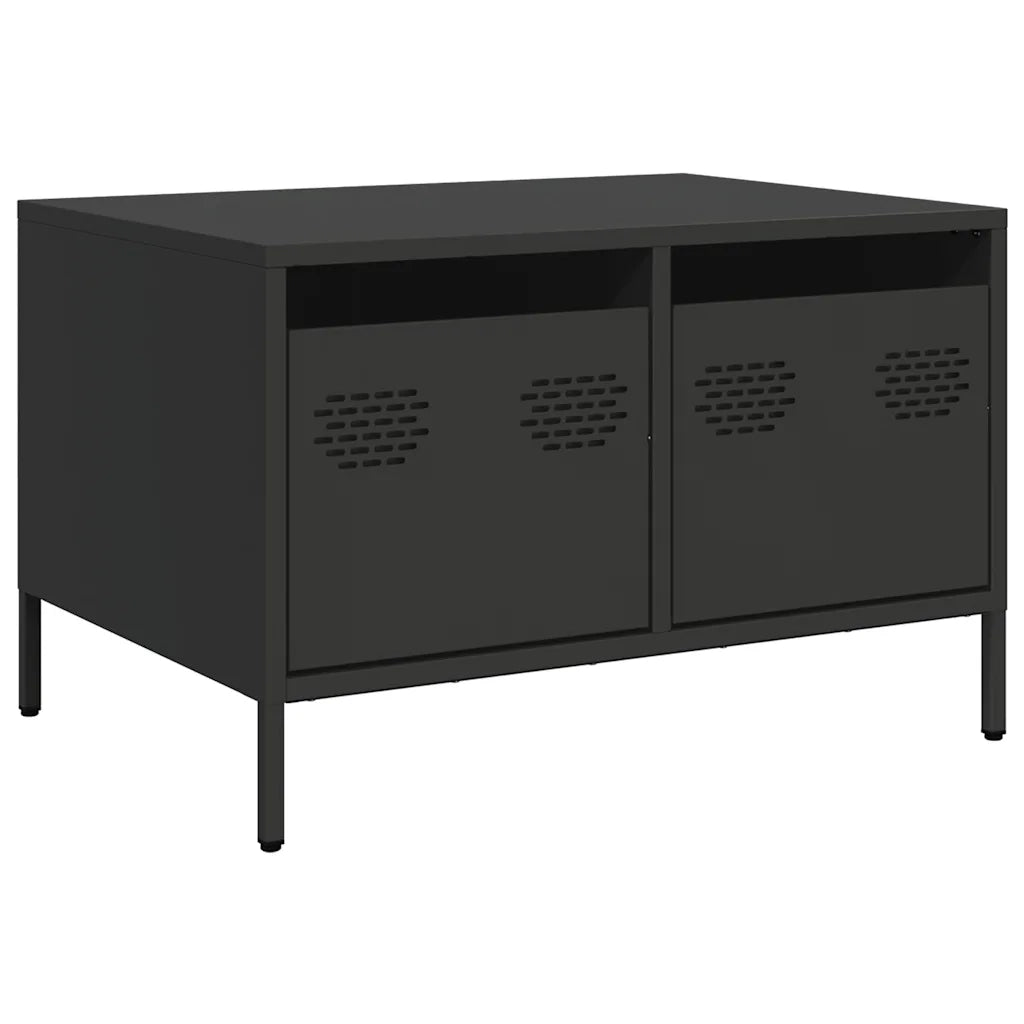 Mobile TV-Credenza per TV-Console TV Nero 68x50x43,5 cm in Acciaio Laminato a Freddo