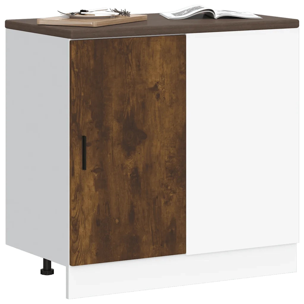 Mobile Base Lavello “Lyon” Rovere Fumo in Legno Multistrato 854293