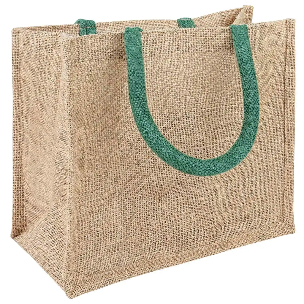 Borse in juta 10 pcs Naturale e Verde 26 x 22 x 14 cm 42012285